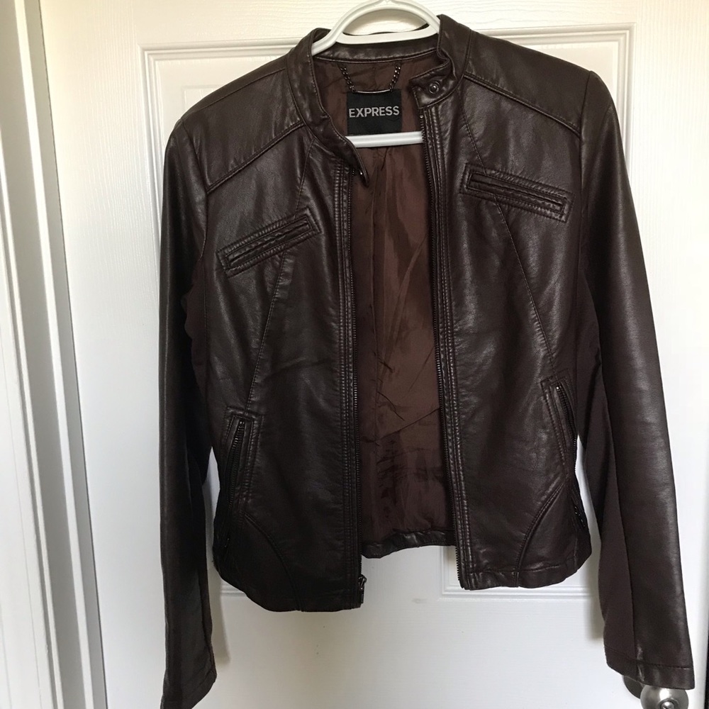 Brown faux leather jacket